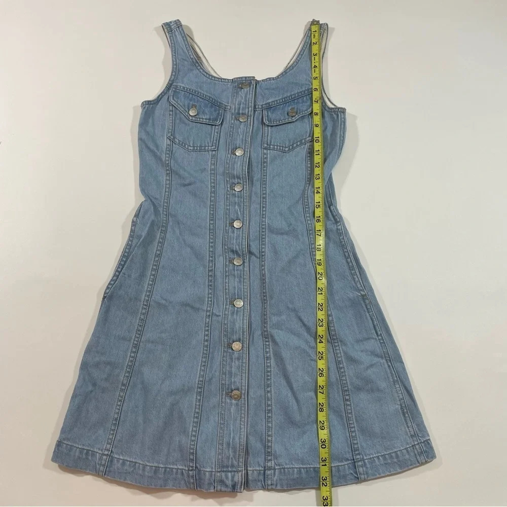 New Madewell Denim Sleeveless Seamed Mini Dress - Picture 8 of 9